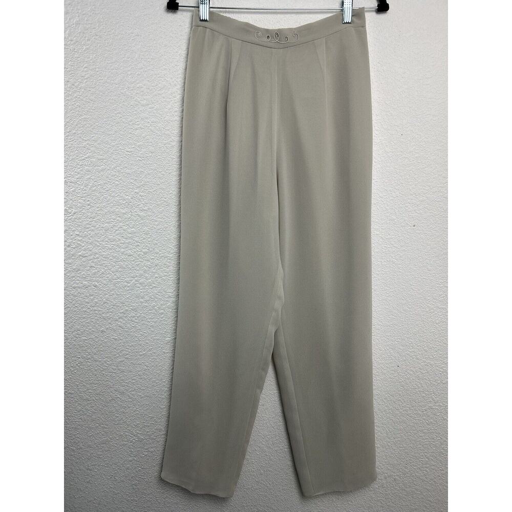 R&M Richards by Karen Kwong Womens Size 8P Dress Pants Gray Elastic Zip